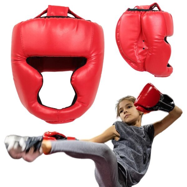 Guantes de boxeo de seguridad MMA para adultos y niños, casco, protectores de cabeza, guantes de cuero sintético, entrenamiento de boxeo para niños, kickboxing, boxeador, objetivo - Image 2