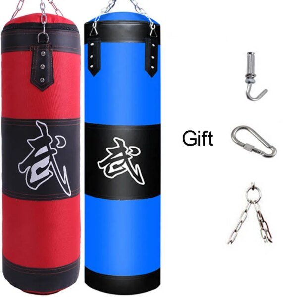 Saco de arena para boxeo pesado con gancho para el techo, cadena de acero, para entrenamiento físico, MMA, kickboxing, muay thai, karate y taekwondo.