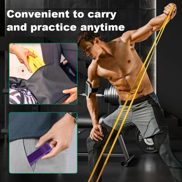 Banda de resistencia de 5 a 120 libras para fitness, entrenamiento de agilidad y boxeo, equipo de gimnasio, accesorios de yoga y pilates, banda de goma para gimnasio en casa. - Image 6