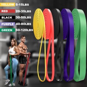 Banda de resistencia de 5 a 120 libras para fitness, entrenamiento de agilidad y boxeo, equipo de gimnasio, accesorios de yoga y pilates, banda de goma para gimnasio en casa.