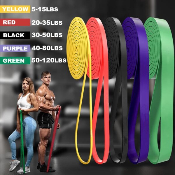 Banda de resistencia de 5 a 120 libras para fitness, entrenamiento de agilidad y boxeo, equipo de gimnasio, accesorios de yoga y pilates, banda de goma para gimnasio en casa.