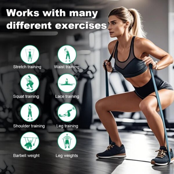 Banda de resistencia de 5 a 120 libras para fitness, entrenamiento de agilidad y boxeo, equipo de gimnasio, accesorios de yoga y pilates, banda de goma para gimnasio en casa. - Image 3