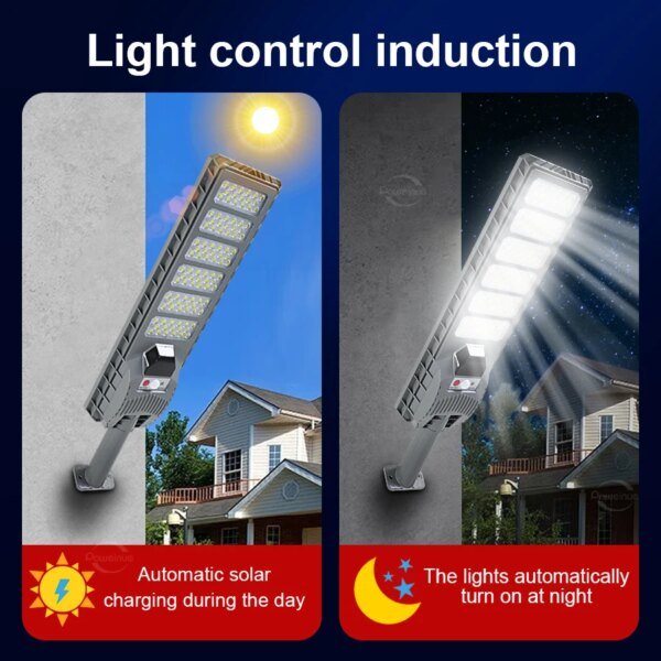 Luces solares LED para exteriores de 600 W, sensor de movimiento, lámpara de pared externa, resistente al agua, con energía solar, luz de calle y jardín, novedad de 2024 - Image 4