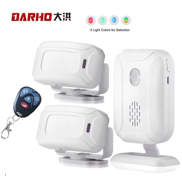 Alarmas de detección dual compuestas por radar infrarrojo de microondas Darho para protección del hogar y robo. Bienvenidos a la tienda. Timbres con sensor de movimiento.