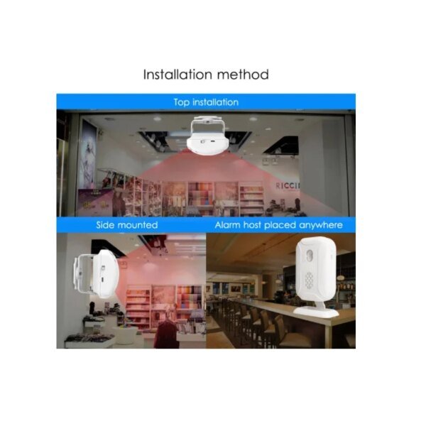 Alarmas de detección dual compuestas por radar infrarrojo de microondas Darho para protección del hogar y robo. Bienvenidos a la tienda. Timbres con sensor de movimiento. - Image 5