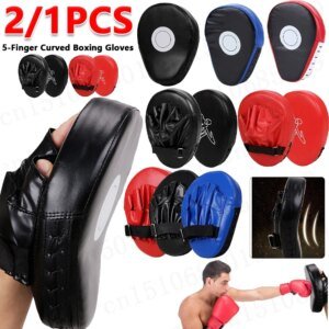 2/1 guantes de kickboxing con almohadilla para golpear, bolsa de PU para Muay Thai, lucha libre, Sanda, entrenamiento para adultos y niños.