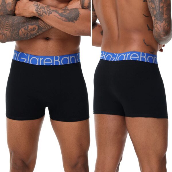 Paquete de 6 calzoncillos bóxer de algodón negro para hombre, ropa interior suave y cómoda. - Image 3