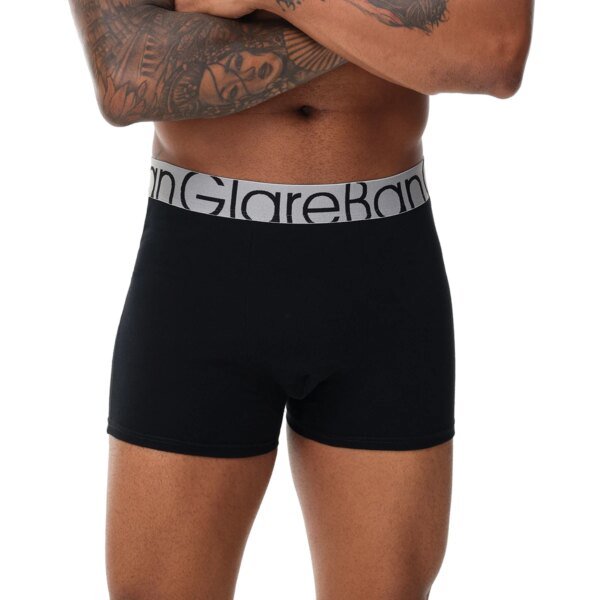 Paquete de 6 calzoncillos bóxer de algodón negro para hombre, ropa interior suave y cómoda. - Image 5