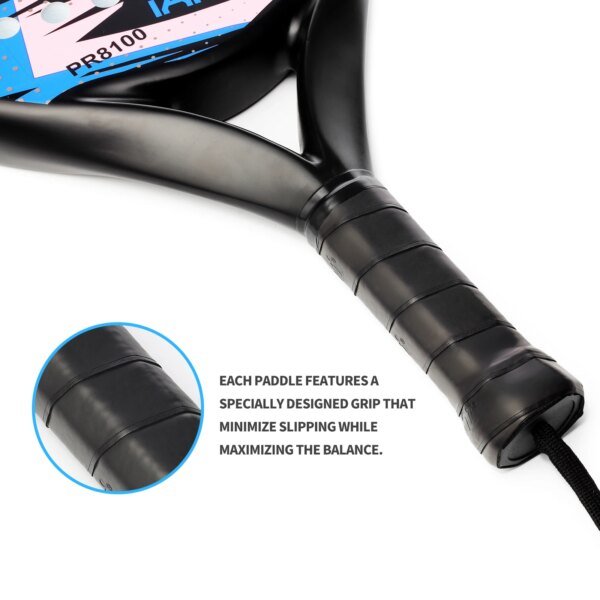 Pala de pádel IANONI, superficie de fibra de carbono con núcleo de espuma EVA Memory Flex, palas de pádel ligeras - Image 4