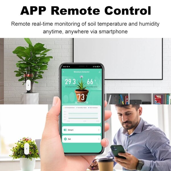 Probador de suelo inteligente Tuya Zigbee, sensor de humedad, temperatura y humedad, aplicación de monitoreo en tiempo real, detector de riego para automatización de jardines - Image 2