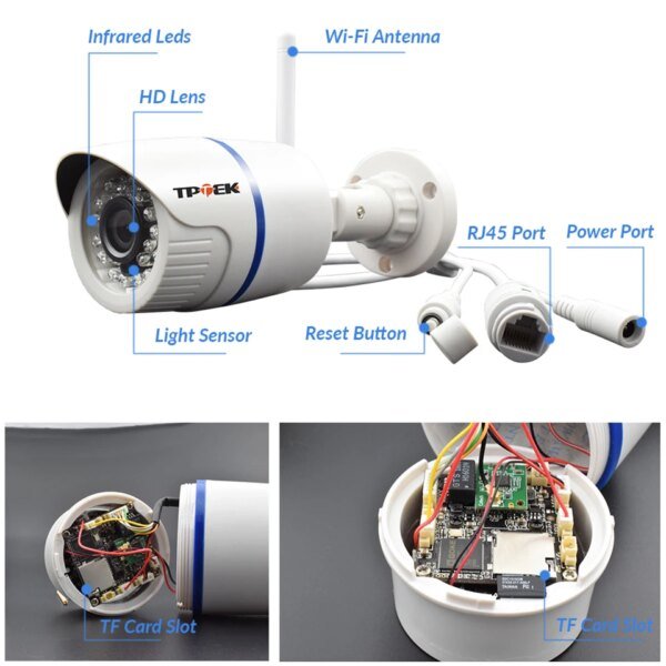 Cámara IP de 4 MP y 1080P para exteriores, WiFi, seguridad para el hogar, vigilancia inalámbrica, Wi-Fi, bala, impermeable, IP, video HD, cámara CamHi Cam - Image 5