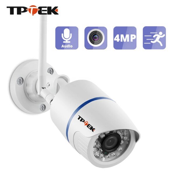 Cámara IP de 4 MP y 1080P para exteriores, WiFi, seguridad para el hogar, vigilancia inalámbrica, Wi-Fi, bala, impermeable, IP, video HD, cámara CamHi Cam