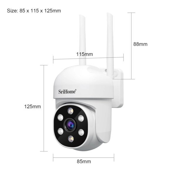 Srihome SH061 Wireless Monitoring Camera PTZ AI 1080P Home Security Camera Night Vision Human Detection Video Surveillance  CCTV - Image 5