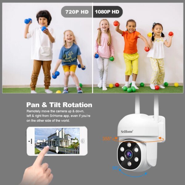 Srihome SH061 Wireless Monitoring Camera PTZ AI 1080P Home Security Camera Night Vision Human Detection Video Surveillance  CCTV - Image 3