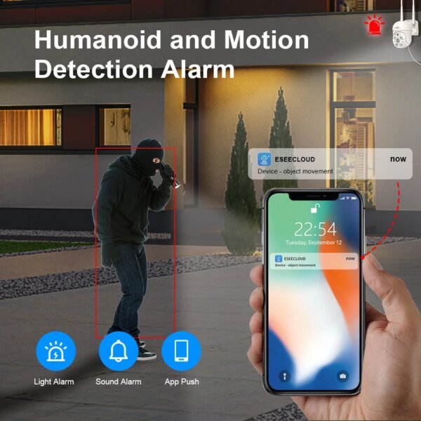 5MP WIFI Camera Outdoor 1536P 5X Digitial Zoom PTZ IP Cameras Audio P2P CCTV Surveillance work with Hiseeu Wireless CCTV System - Image 3