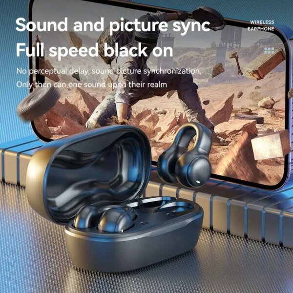 Auriculares inalámbricos de conducción ósea de alta calidad con Bluetooth y reducción de ruido para juegos deportivos, adecuados para Xiaomi y iPhone. - Image 4