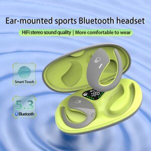 Auriculares deportivos Bluetooth de conducción ósea TWS, inalámbricos, IPX5, resistentes al agua, con micrófono, llamadas HD, música HiFi