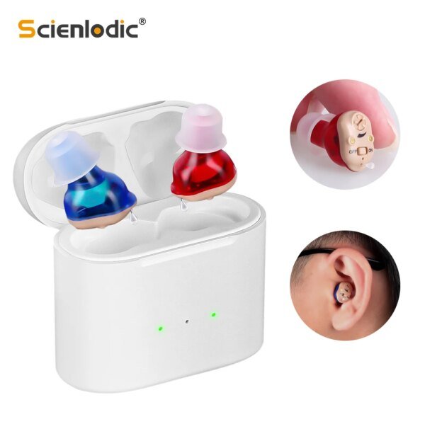 Audífono recargable para personas mayores, dispositivo de escucha para sordos, miniamplificador de sonido inalámbrico, audífonos invisibles.