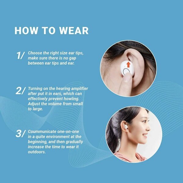 JINGHAO Rechargeable Hearing Aids Digital Hearing Amplifier In Ear Enhancer Voice Hearing Loss for Eldly White - Image 5