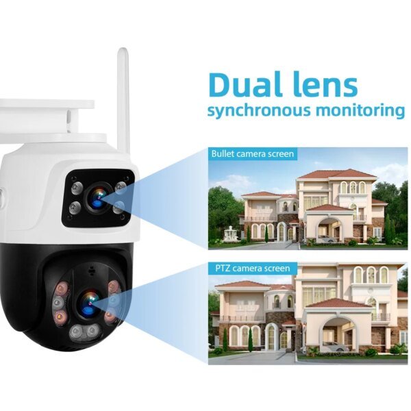 Kit de sistema de cámara de seguridad KERUI NVR inalámbrico Full HD de 6 MP y 8 canales con doble lente IP y WIFI para vigilancia exterior, CCTV, grabadora de audio y video. - Image 3