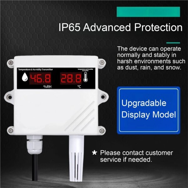 Sensor de temperatura y humedad de pared RS485, transmisor de alta precisión con pantalla para almacenes, invernaderos y farmacias. - Image 2