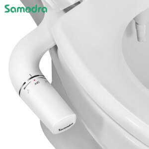 Accesorio de bidé SAMODRA, asiento de inodoro ultrafino, boquilla doble, presión de agua ajustable, rociador anal no eléctrico