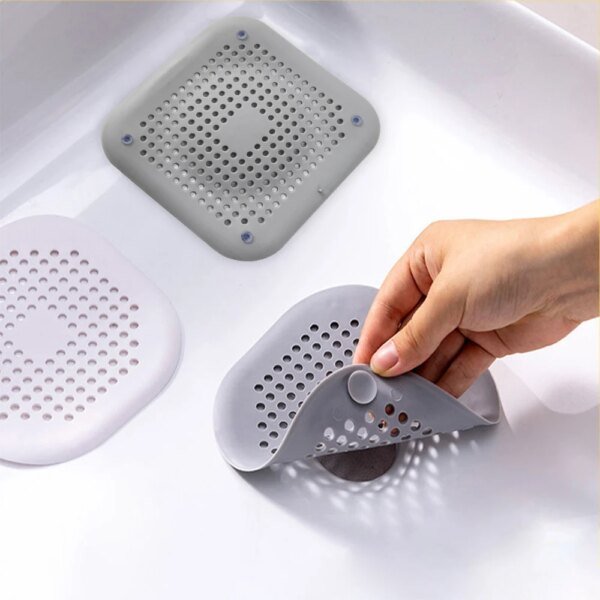 Filtro de pelo para fregadero, colador antibloqueo, tapón de desagüe de suelo para bañera y ducha, de silicona, desodorante para cocina, accesorios de baño
