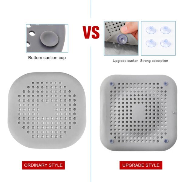 Filtro de pelo para fregadero, colador antibloqueo, tapón de desagüe de suelo para bañera y ducha, de silicona, desodorante para cocina, accesorios de baño - Image 3