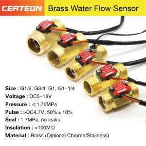 Sensor de flujo de agua de latón, medidor de flujo de efecto Hall, sensor de caudal de líquido, interruptor de flujo de latón, detector de monitoreo digital