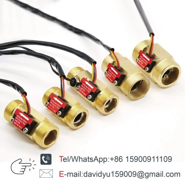 Sensor de flujo de agua de latón, medidor de flujo de efecto Hall, sensor de caudal de líquido, interruptor de flujo de latón, detector de monitoreo digital - Image 6