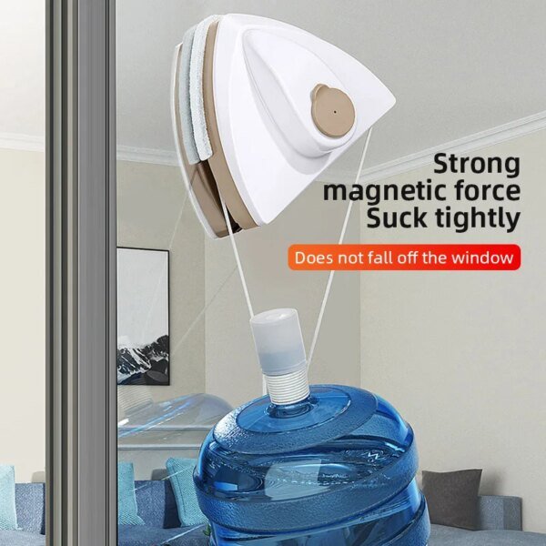 Cepillo limpiador de ventanas magnético de doble cara con descarga automática de agua, cepillo para ventanas, herramientas de limpieza para el hogar - Image 6