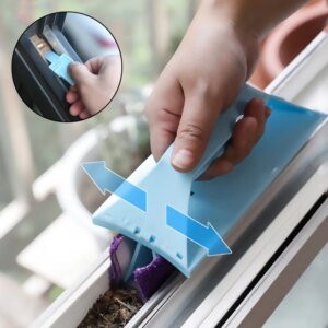 Cepillo de limpieza de ranuras de ventana, cepillo plegable para huecos, paño para quitar el polvo de la mesa, herramienta de limpieza de rieles de puertas corredizas, limpiador de grietas para el hogar