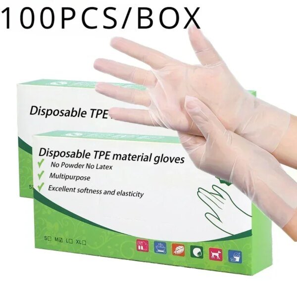 Guantes desechables de TPE, sin polvo ni látex, aptos para la limpieza de cocina y baño, guantes de cocina, guantes para lavar platos. - Image 2