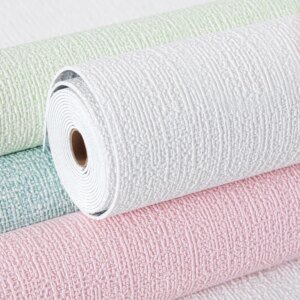 Papel tapiz autoadhesivo de espuma 3D de lino para bricolaje, PVC, color sólido, grueso, impermeable, para renovación de pared