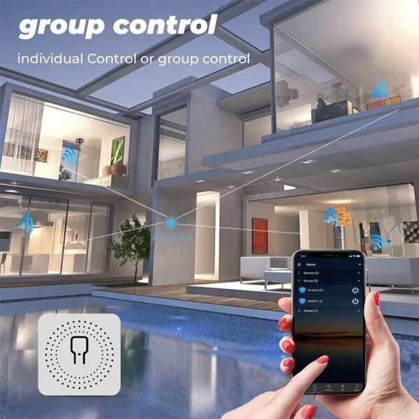 Interruptor inteligente Wifi de 16 A, módulo de interruptores de luz para casa inteligente, control bidireccional, compatible con Tuya Smart Life, Alexa y Google Home. - Image 2