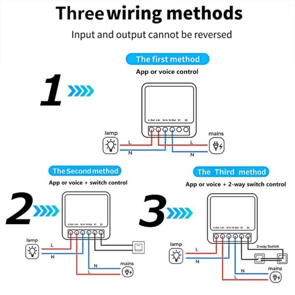 Interruptor inteligente Wifi de 16 A, módulo de interruptores de luz para casa inteligente, control bidireccional, compatible con Tuya Smart Life, Alexa y Google Home. - Image 5
