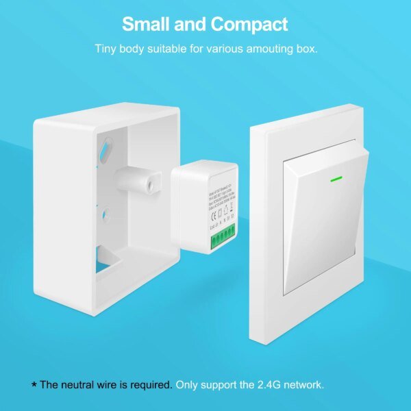 Interruptor inteligente Wifi de 16 A, módulo de interruptores de luz para casa inteligente, control bidireccional, compatible con Tuya Smart Life, Alexa y Google Home. - Image 4