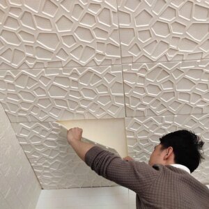 Papel tapiz decorativo para dormitorio, techo, 35 x 35 cm, resistente al agua, adhesivos de pared anticolisión 3D para el hogar.