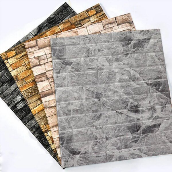 Paneles de pared de espuma 3D de alta calidad, 12 unidades, 35 x 30 cm, papel tapiz retro de ladrillo, autoadhesivo para techo, decoración del hogar