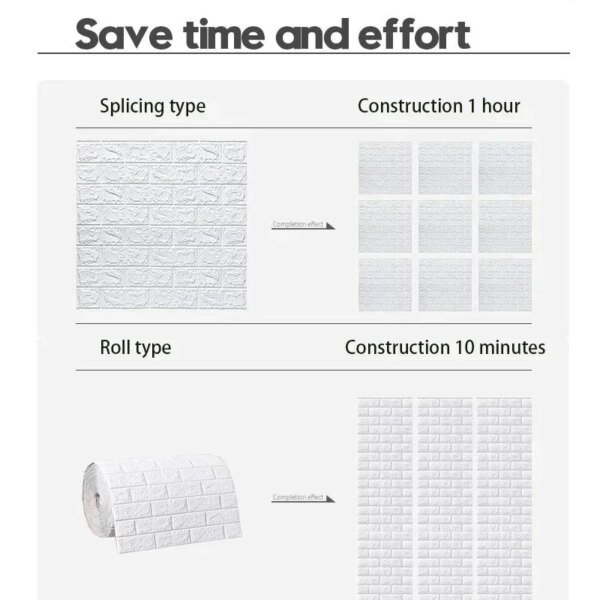 Papel tapiz 3D autoadhesivo de espuma antigua de 70 cm x 1/5/10 m, impermeable, para pared, para sala de estar y dormitorio - Image 4