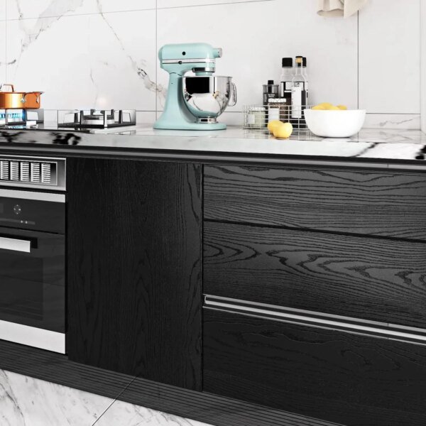 Black Wood Grain Wallpaper Peel And Stick Contact Paper Removable Vinyl Self Adhesive Wallpaper Decorative For Countertops - Image 6