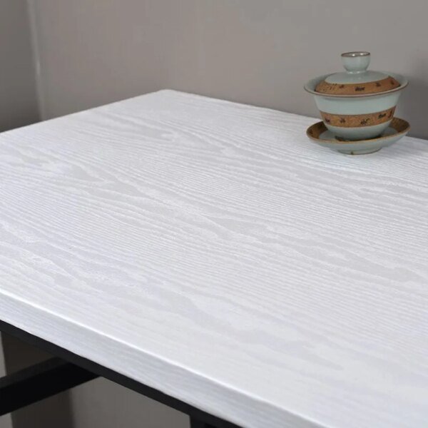 Pure White Furniture Renovation Sticker Decoration Waterproof Desktop Wardrobe Door Wood Grain Self-Adhesive Household Wallpaper - Image 3
