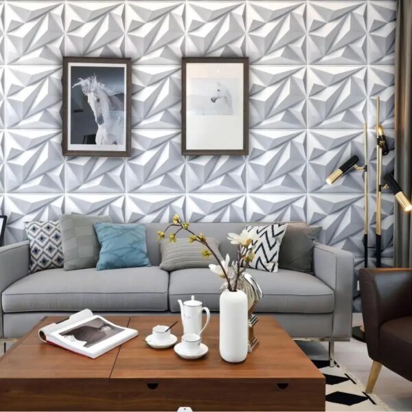 Paneles de pared texturizados 3D para decoración de interiores, 12 o 20 unidades, adecuados para salas de estar, dormitorios, hoteles y oficinas, 30 x 30 cm. - Image 4