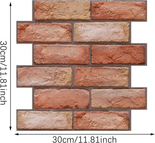 10 paneles de pared 3D autoadhesivos impermeables, despegables y pegables, papel tapiz de ladrillo para azulejos de metro, pegatinas retro para baño, chimenea - Image 6