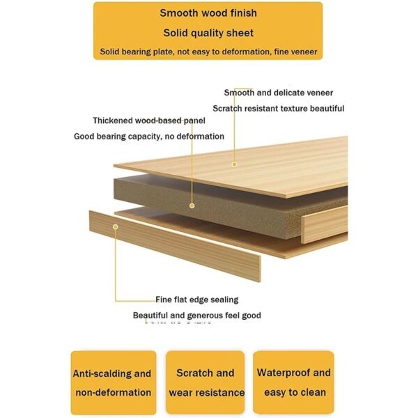Mesita de noche sencilla, mesita de noche de madera maciza, mesa de noche de doble capa, mesa auxiliar para sofá de sala de estar, muebles modernos para dormitorio y hogar - Image 4
