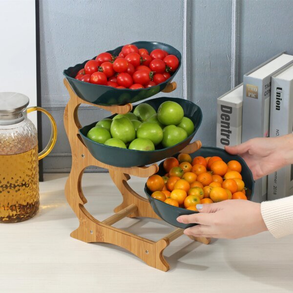 2/3 Layer Fruit Plate Home Living Room Plastic Snack Dish Creative Modern Dried Fruit Basket Candy Dish Cake Stand Salad Bowl - Image 2