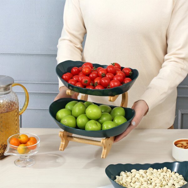 2/3 Layer Fruit Plate Home Living Room Plastic Snack Dish Creative Modern Dried Fruit Basket Candy Dish Cake Stand Salad Bowl - Image 5
