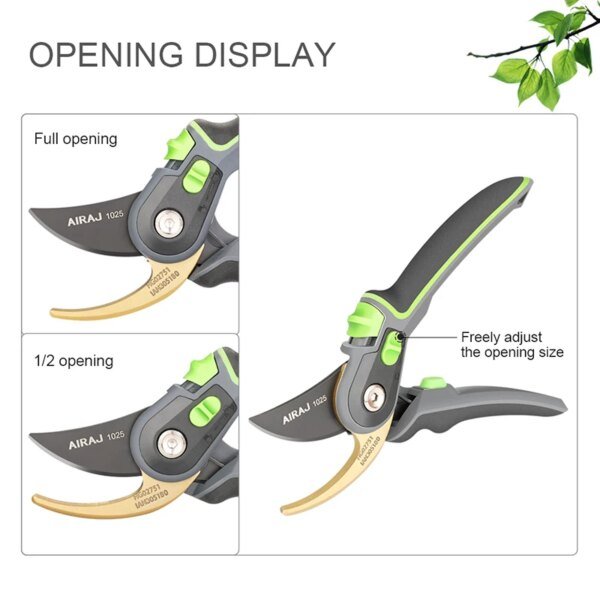 Tijeras de podar para jardín AIRAJ, tijeras de podar para horticultura, tijeras de podar para cortar arbustos, tijeras de podar ramas, juego de sierras plegables para huerto - Image 3