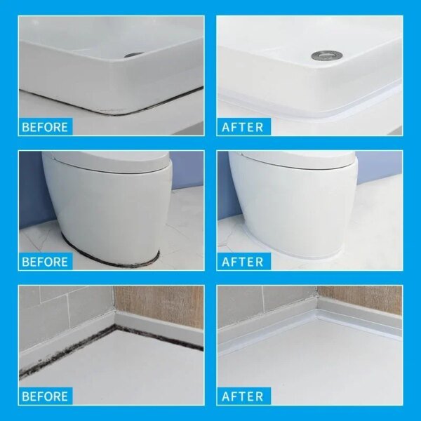 Cinta de sellado de PVC de 2,2 x 3,2 m para baño, inodoro, cocina, autoadhesiva, impermeable, para pared, a prueba de moho. - Image 4