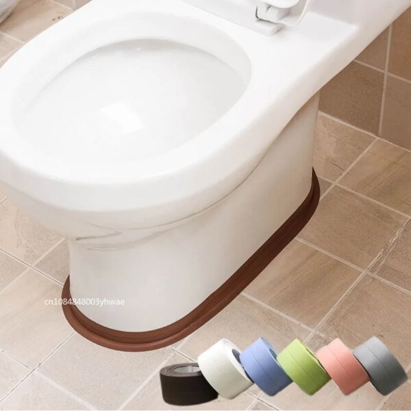 Cinta de sellado de PVC de 2,2 x 3,2 m para baño, inodoro, cocina, autoadhesiva, impermeable, para pared, a prueba de moho. - Image 2